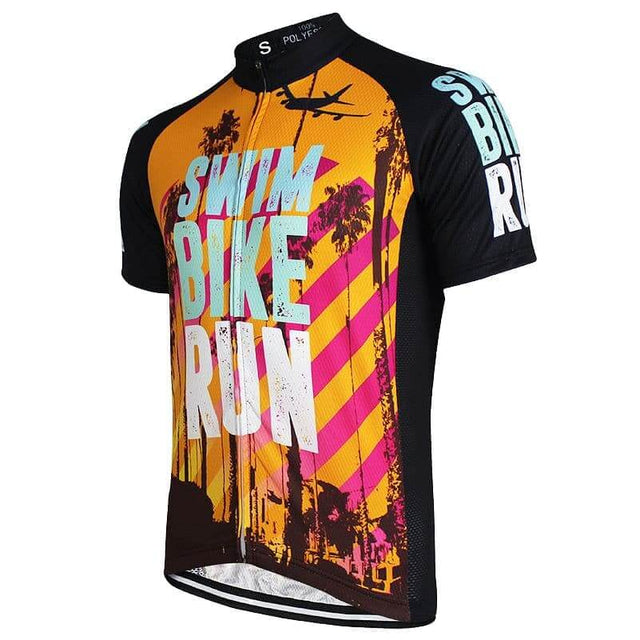 Swim Bike Run (Triathlon Inspired) Cycling Jersey.
