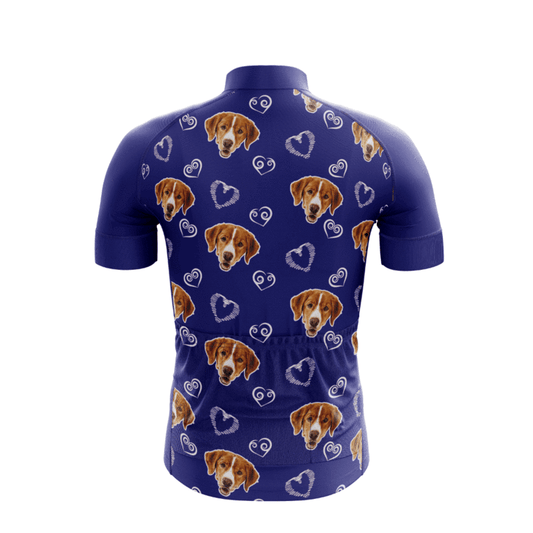 Dog & Hearts Pattern Cycling Jersey.