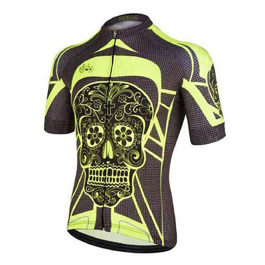 Yellow Day Of The Dead Cycling Jersey.