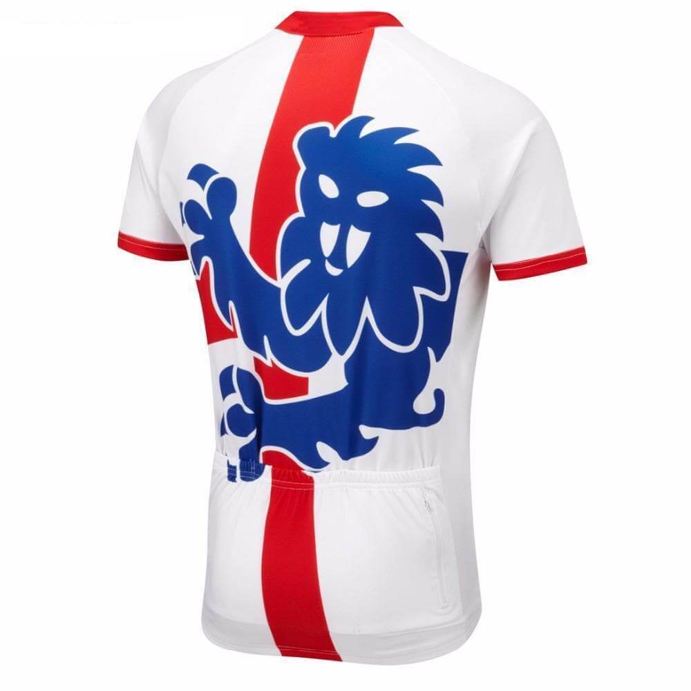 England Flag 3 Lions Cycling Jersey.