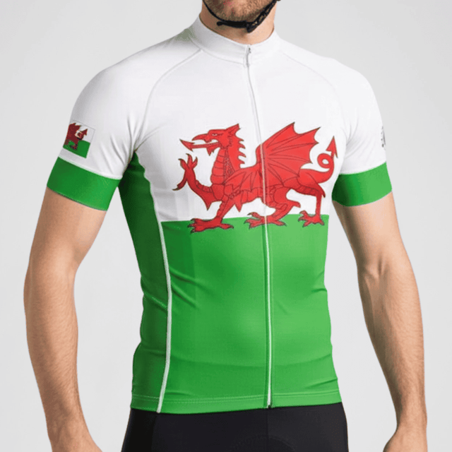 Wales Flag Cycling Jersey (Green, White & Red)
