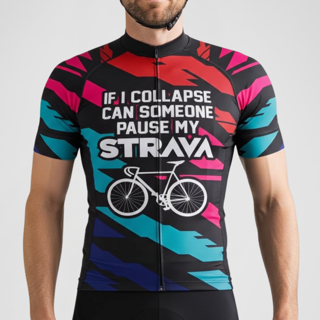 If I Collapse, Pause My Strava Cycling Jersey V1