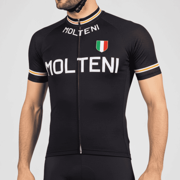 Retro Molteni Cycling Jersey - Black