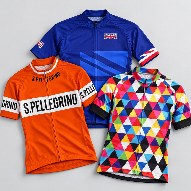 A selection of Granny Gear jersey designs