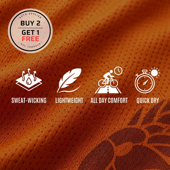 Close-up of the Netherlands Cycling Jersey fabric and print