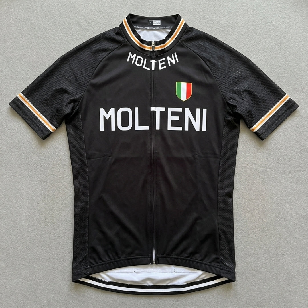 Retro Molteni Cycling Jersey - Black