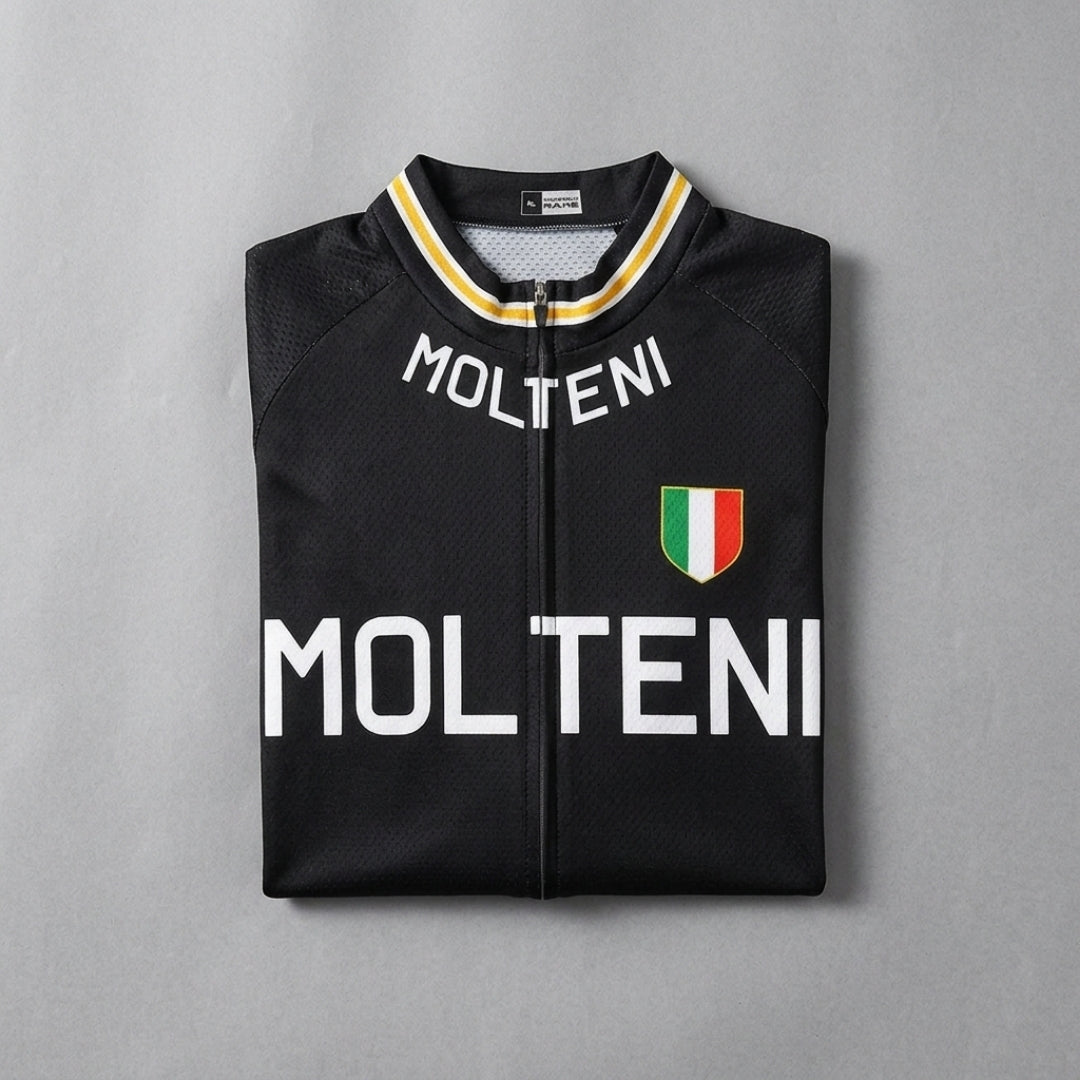 Retro Molteni Cycling Jersey - Black