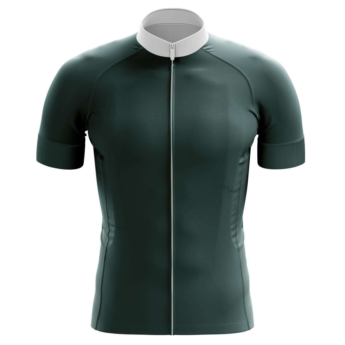 GG BASICS | Green With White Collar Cycling Jersey
