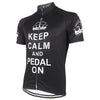 Load image into Gallery viewer, Keep Calm &amp; Pedal On - Black Cycling Jersey.