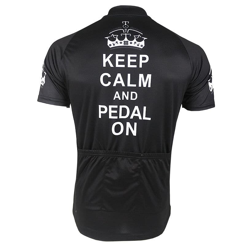 Keep Calm & Pedal On - Black Cycling Jersey.