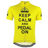 Load image into Gallery viewer, Keep Calm &amp; Pedal On - Yellow Cycling Jersey.
