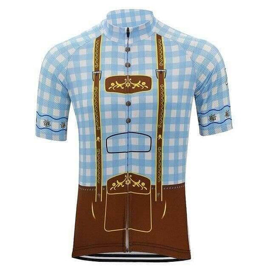 Blue Lederhosen Cycling Jersey.