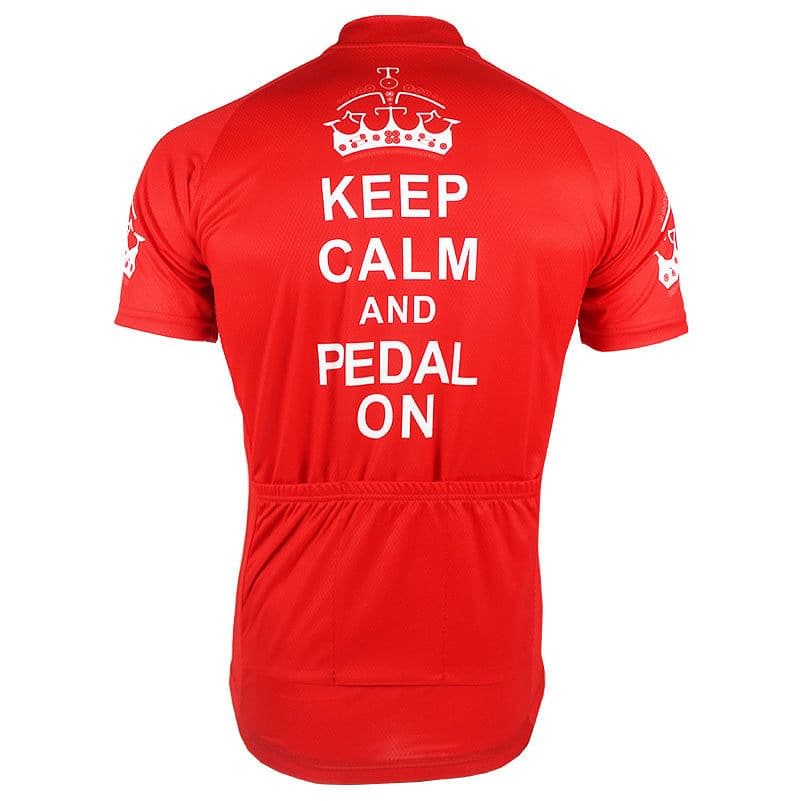 Keep Calm & Pedal On - Red Cycling Jersey.