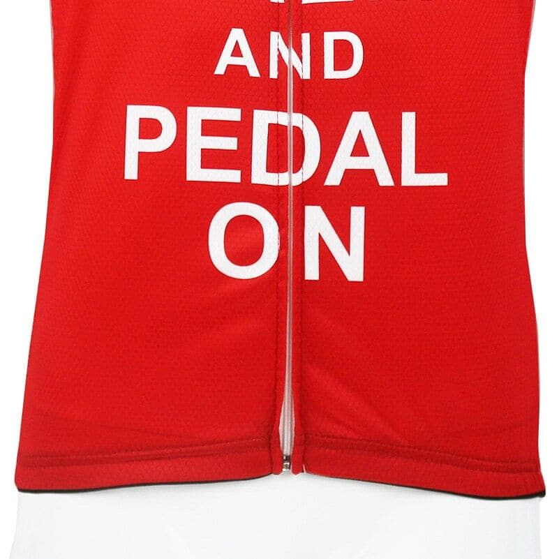 Keep Calm & Pedal On - Red Cycling Jersey.