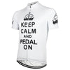 Keep Calm & Pedal On - White Cycling Jersey.