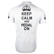 Keep Calm & Pedal On - White Cycling Jersey.