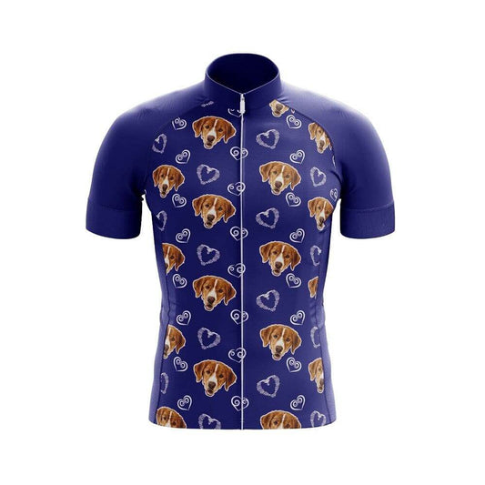 Dog & Hearts Pattern Cycling Jersey.