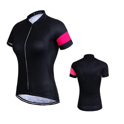 Pink Stripe Sleeve Cycling Jersey.