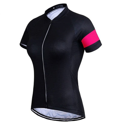 Pink Stripe Sleeve Cycling Jersey.