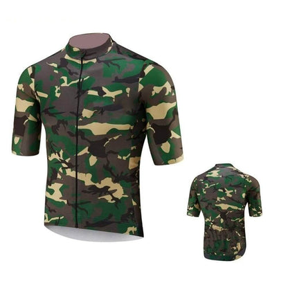 Green Camouflage Cycling Jersey.