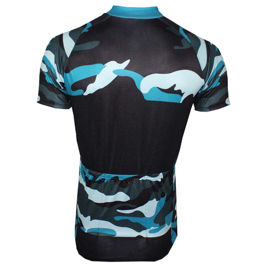 Blue Camouflage Cycling Jersey.