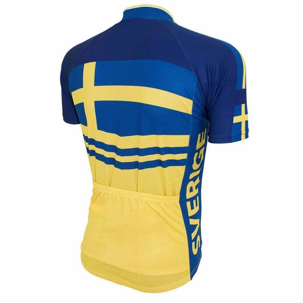 Retro Sweden Sverige Flag Cycling Jersey.