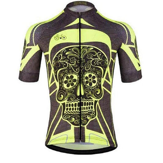 Yellow Day Of The Dead Cycling Jersey.