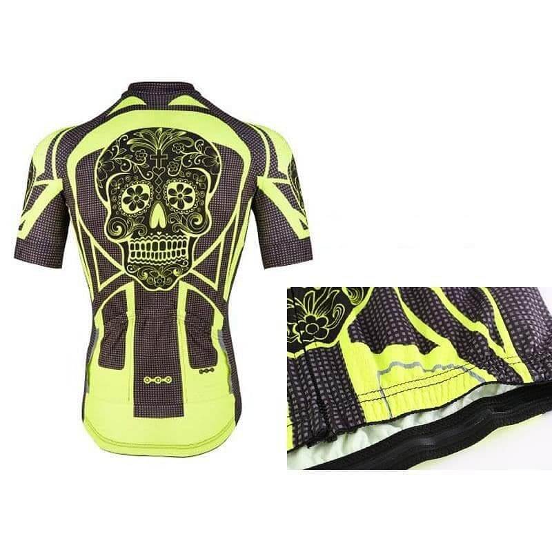 Yellow Day Of The Dead Cycling Jersey.