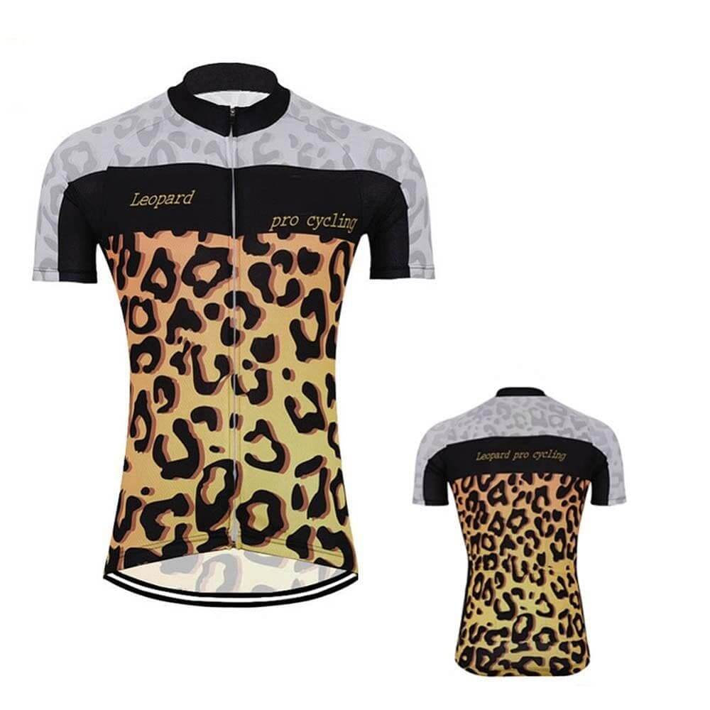 Leopard Print Women's Cycling Jersey.