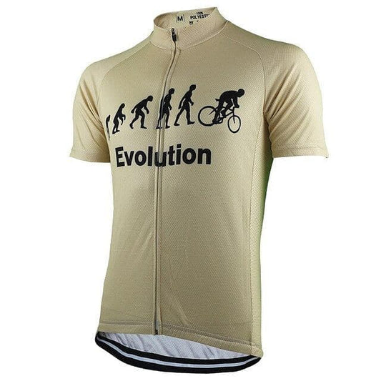 Evolution Of Man Cycling Jersey - Beige.