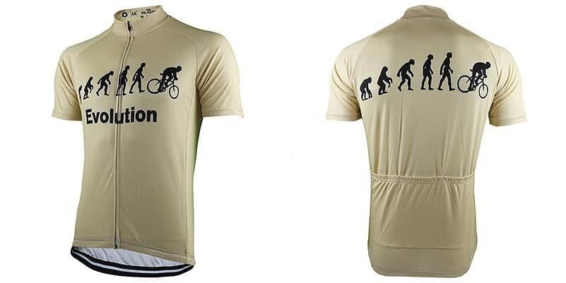 Evolution Of Man Cycling Jersey - Beige.