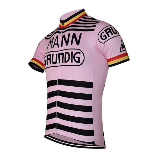 Retro Dr. Mann Grundig Cycling Jersey - Pink.