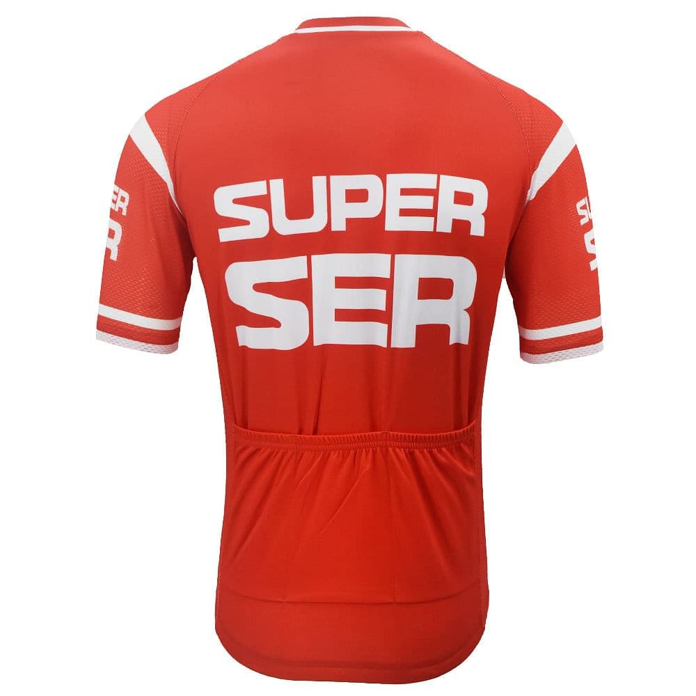 Retro Super Ser Cycling Jersey - Red.