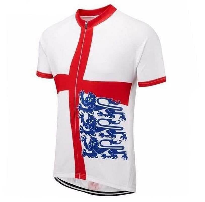 England Flag 3 Lions Cycling Jersey.