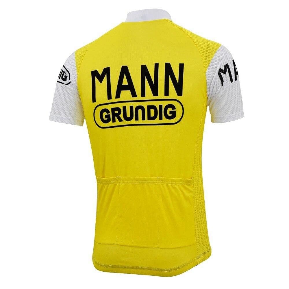 Dr. Mann Grundig Retro Cycling Jersey - Short Sleeve - Yellow.