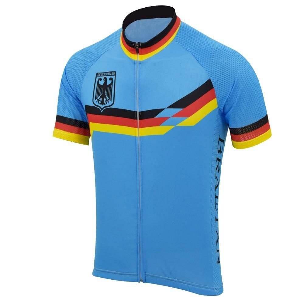 Retro Blue Germany Deutschland Cycling Jersey.